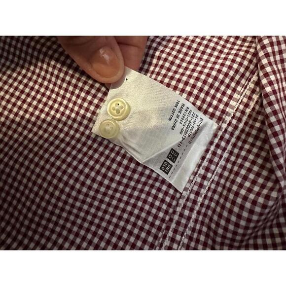 Uniqlo Checkered Buttondown Long Sleeve Collared Dress Shirt Mens Medium - Picture 4 of 4